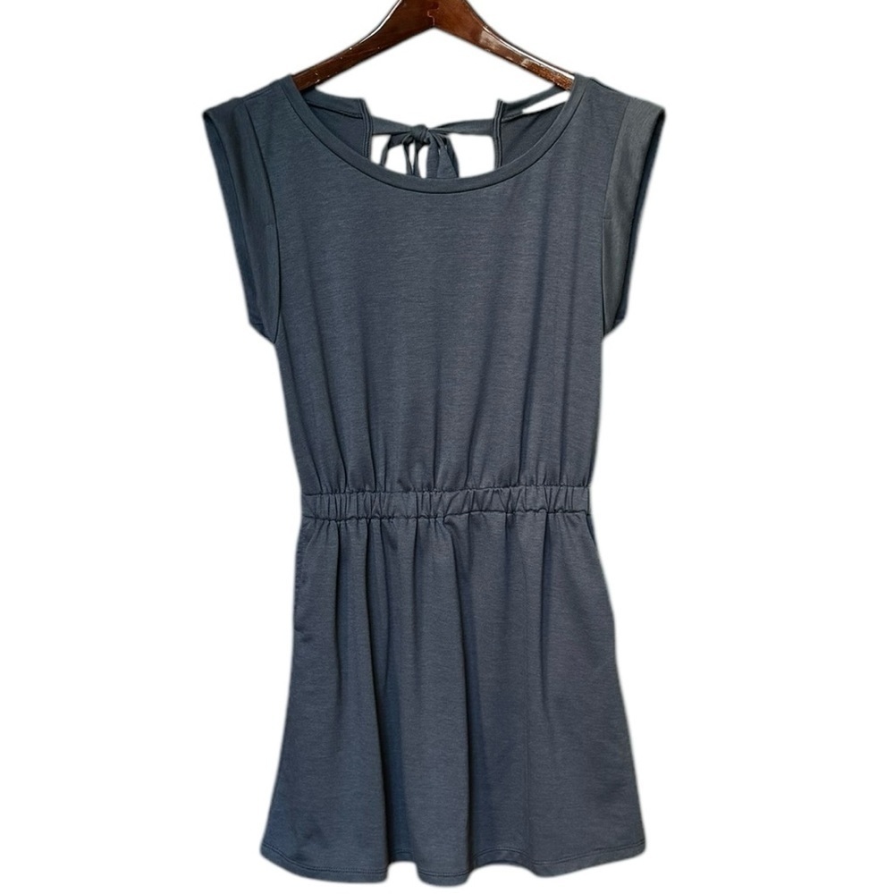 Easel Women's Dress Charcoal Gray Tie Dress | Women’s Size Small